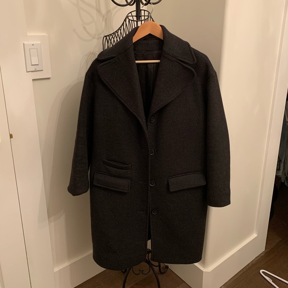 & Other Stories Very Dark Grey Wool Coat - Picture 1 of 5